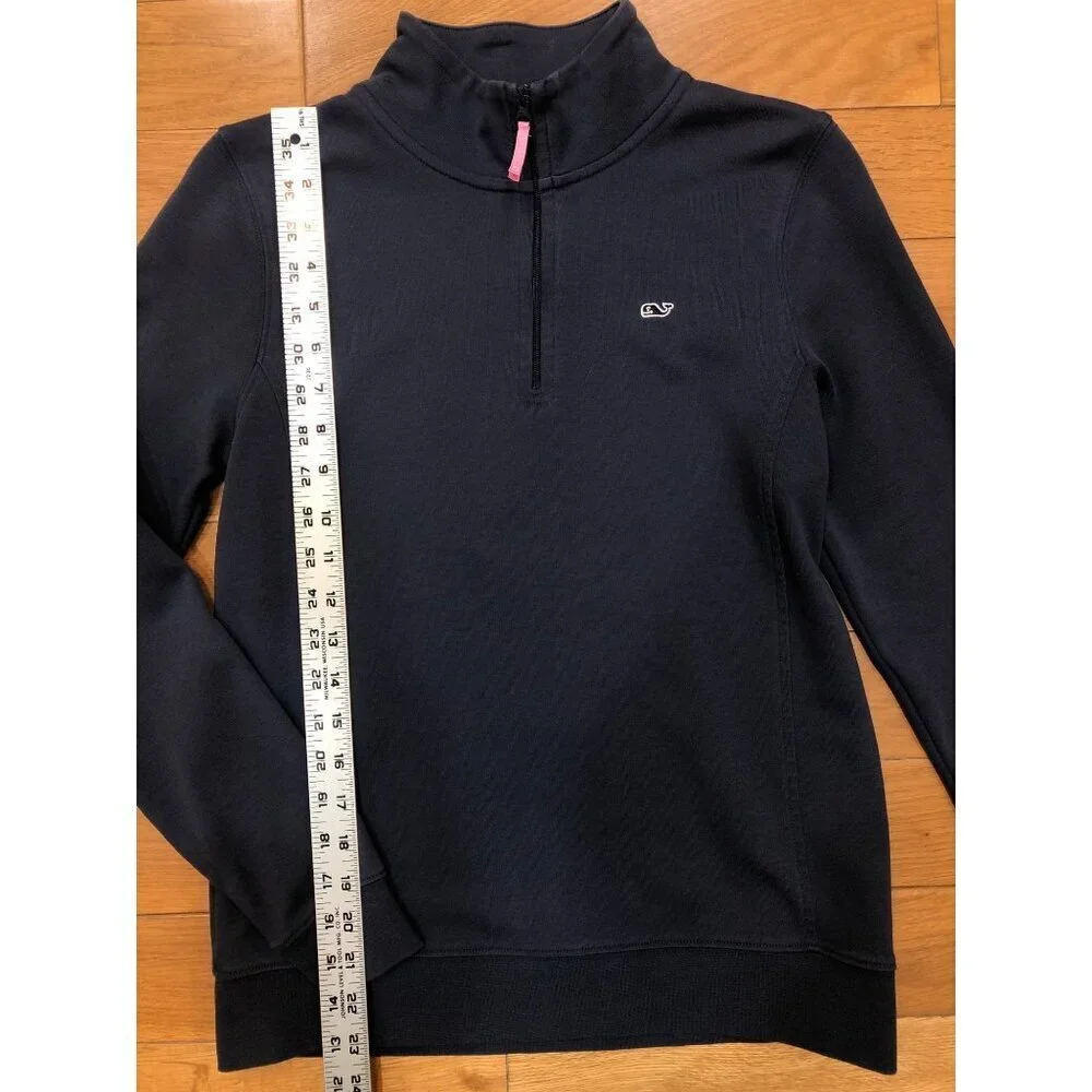 Vineyard Vines 100% Cotton Full Zip Mock Neck Navy Jacket Size XS